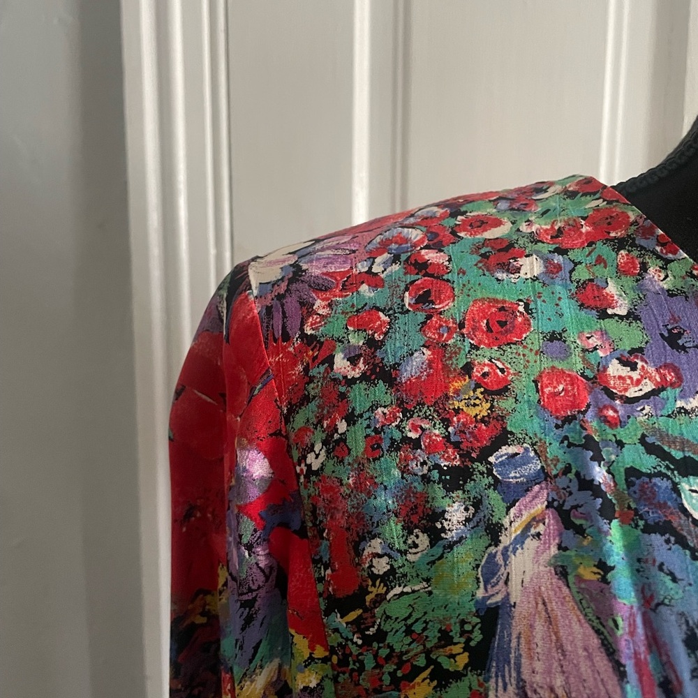 Vintage Floral Impressionist Painting Dress - Picture 3 of 5